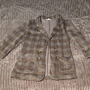 Maurices Brown Plaid Blazer